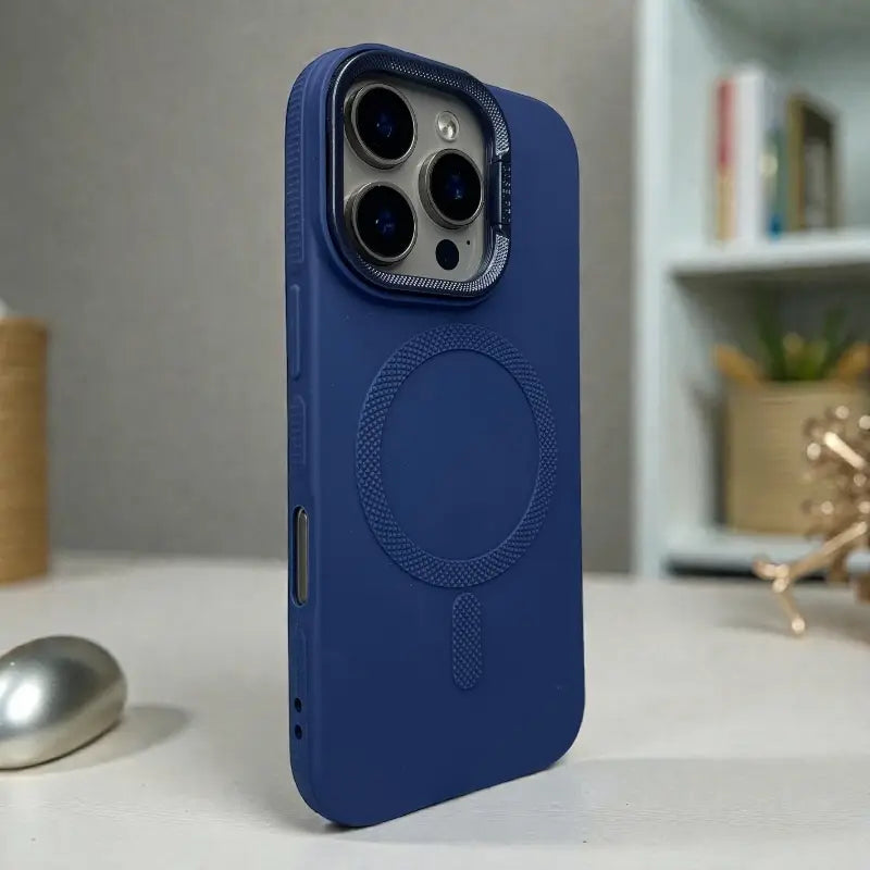 Blue Silicone MagSafe Stand Case -Iphone 14 pro max