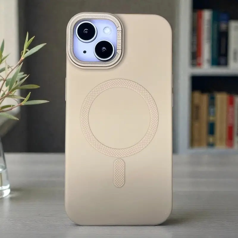 Gold Silicone MagSafe Stand Case -Iphone 15