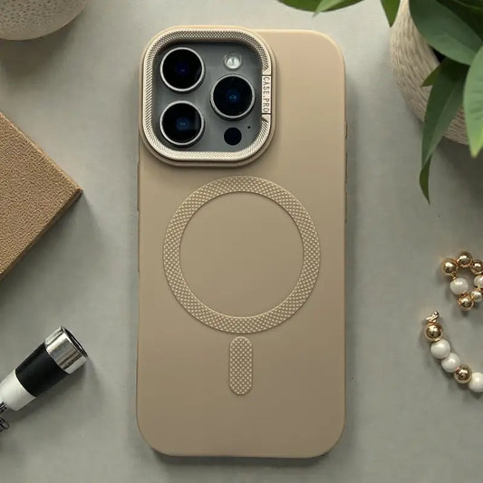 Gold Silicone MagSafe Stand Case -Iphone 13 pro