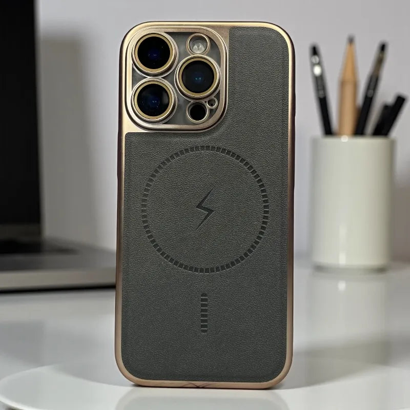 Leather MagSafe Support Case  - iphone 16 pro