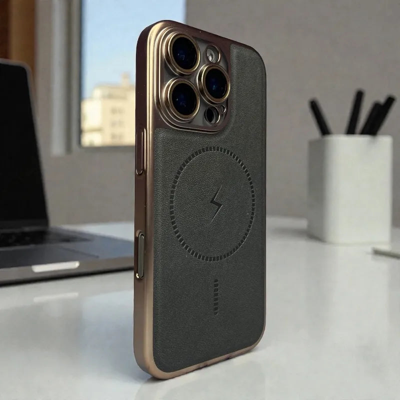 Leather MagSafe Support Case  - iphone 16 pro