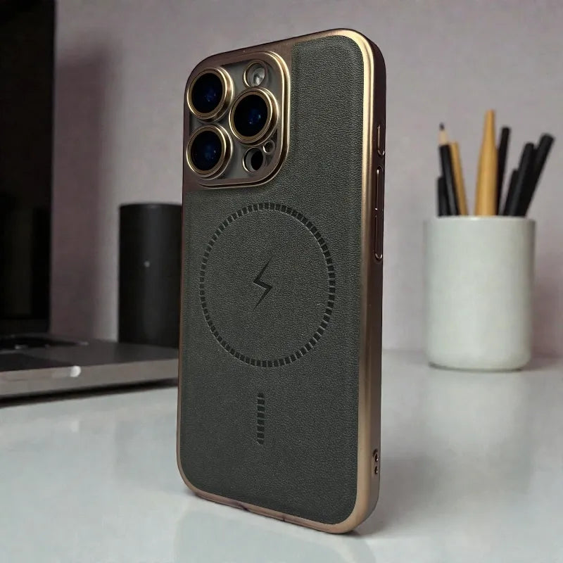 Leather MagSafe Support Case  - iphone 16 pro