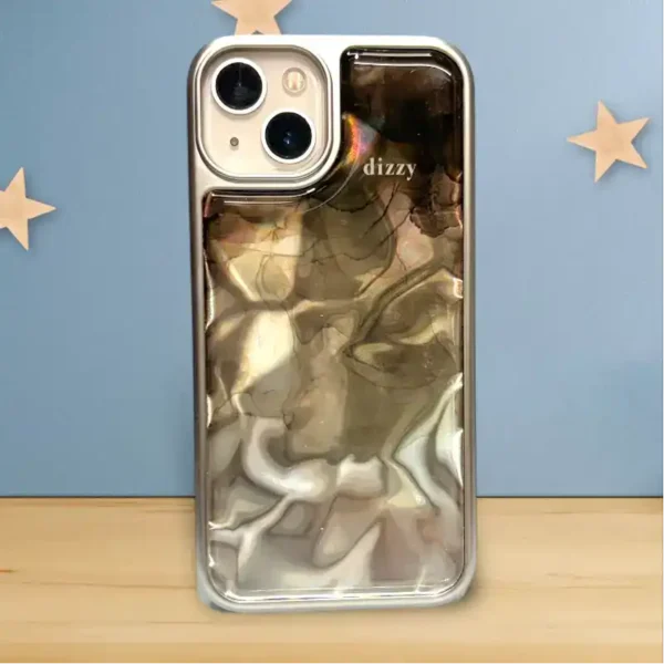 Luxury Sparkle Water Wave Design iPhone 13,14 Case with Electroplated Edges – Premium Soft Shockproof Cover