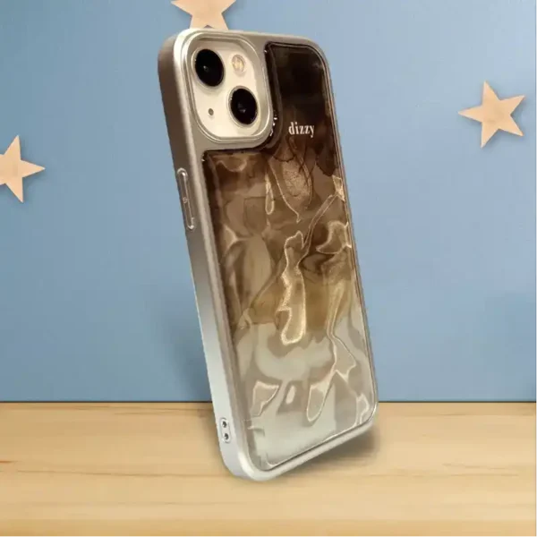Luxury Sparkle Water Wave Design iPhone 13,14 Case with Electroplated Edges – Premium Soft Shockproof Cover - Image 2