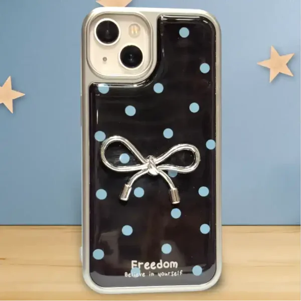 Freedom Bow Charm Case – Polka Dot Edition for iPhone 13,14