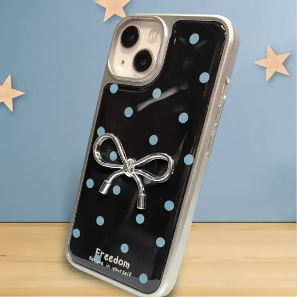 Freedom Bow Charm Case – Polka Dot Edition for iPhone 13,14 - Image 3