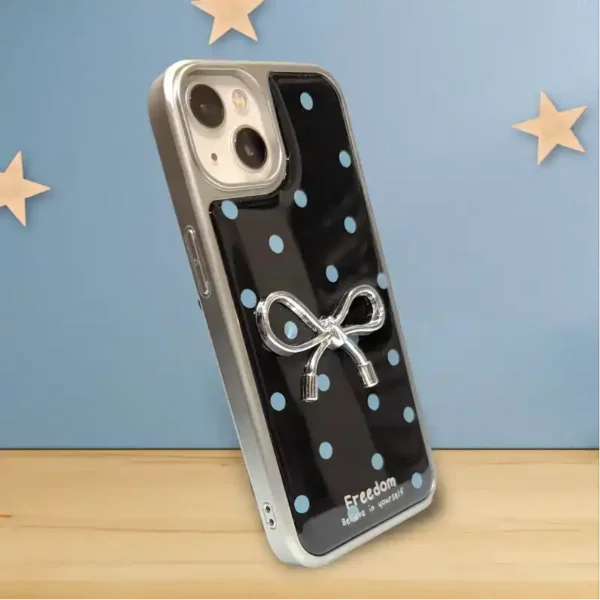 Freedom Bow Charm Case – Polka Dot Edition for iPhone 13,14 - Image 2