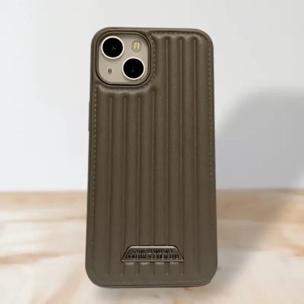 Sandro Barbara Olive iPhone 13,14 Case - Premium Leather Textured Protective Cover