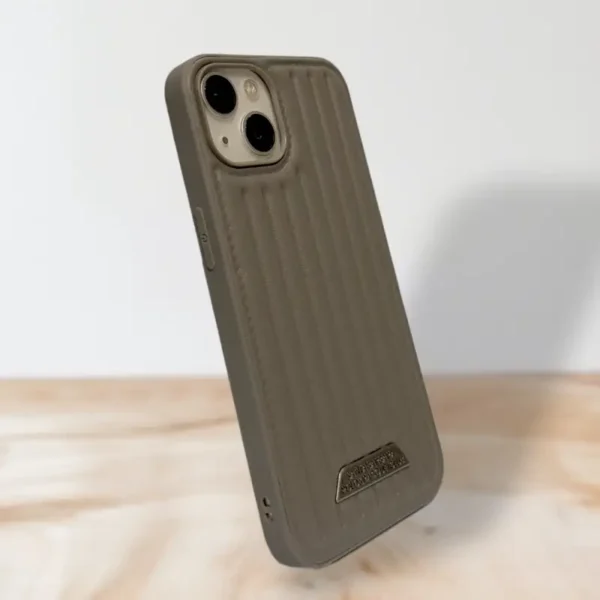 Sandro Barbara Olive iPhone 13,14 Case - Premium Leather Textured Protective Cover - Image 2