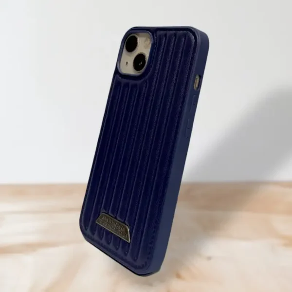 Sandro Barbara Blue iPhone 13,14 Case - Premium Leather Textured Protective Cover - Image 3