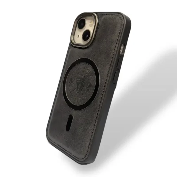 Elegant Santa Barbara Polo Club Leather Texture iPhone 13,14 Case with Classic Crest Design and Premium Stitching Finish - Image 3