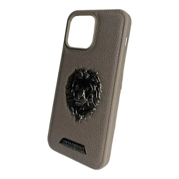 Luxury Lion iPhone 14 Pro Leather Case - Santa Barbara Design - Image 3