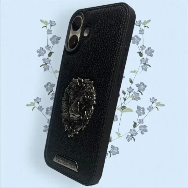Royal Lion Emblem Leather iPhone 16 Case – Santa Barbara Edition - Image 3