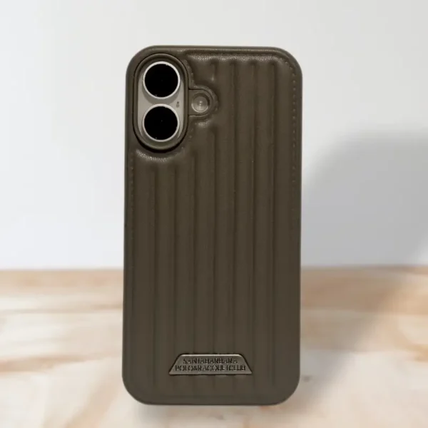 iPhone 16 hard back cover with textured design and free tempered glass