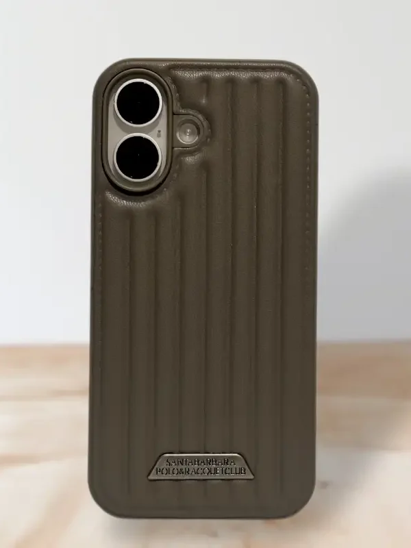 iPhone 16 hard back cover with textured design and free tempered glass