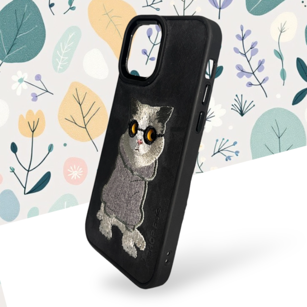 Cat embroidy case for iphone 12 12pro - Image 3