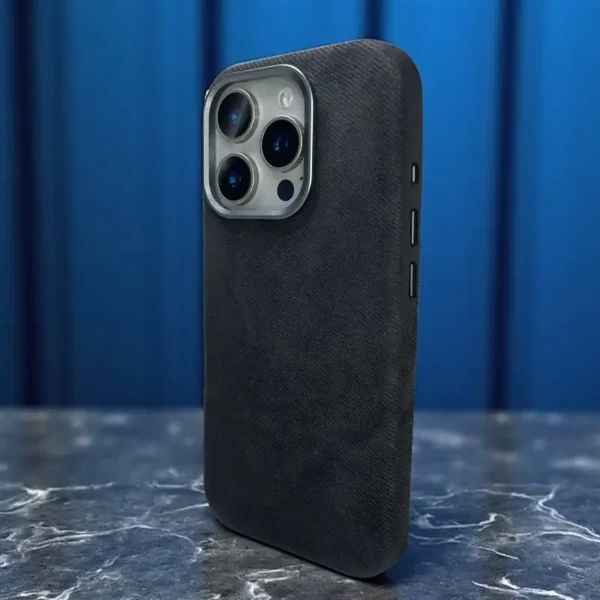 Black Denim Fabric Case -Iphone 16 pro - Image 3