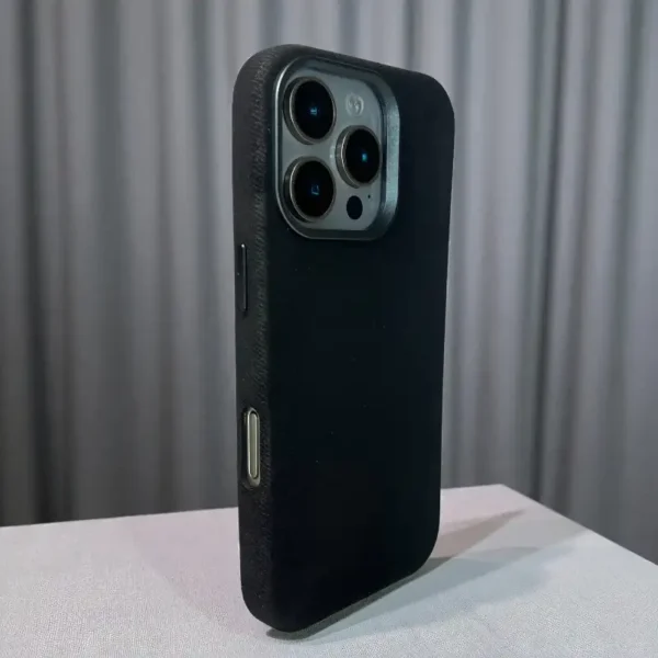 Black Denim Fabric Case -Iphone 16 pro - Image 2