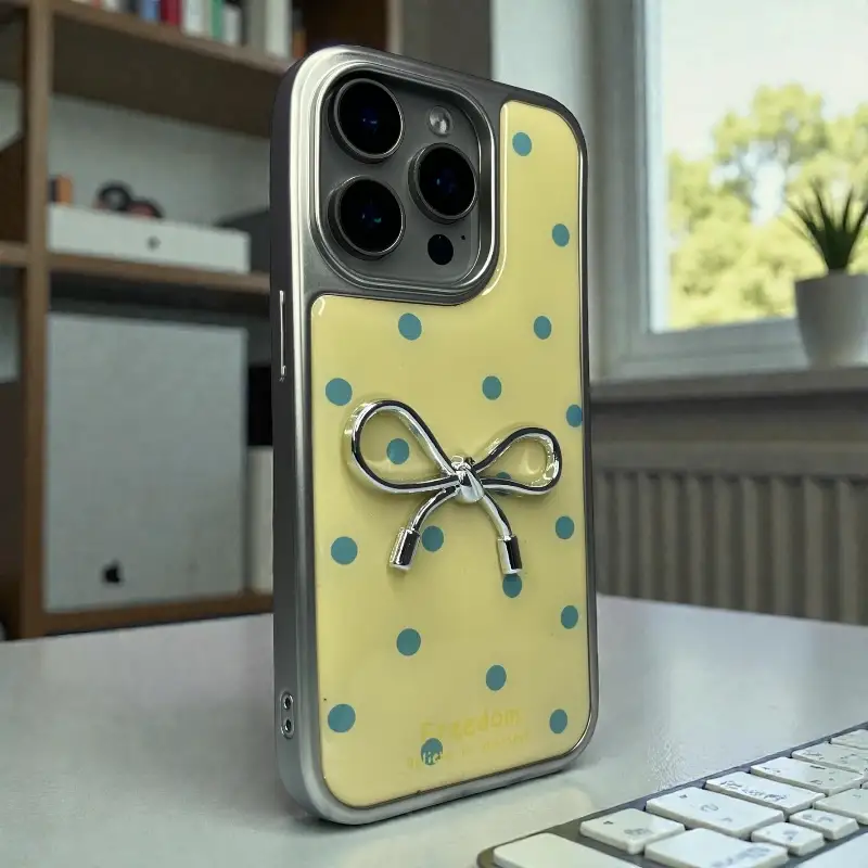 Cute Bow Printed Back Case - iphone 16 pro 2 Cute Bow Printed Back Case - iphone 16 pro - Image 2